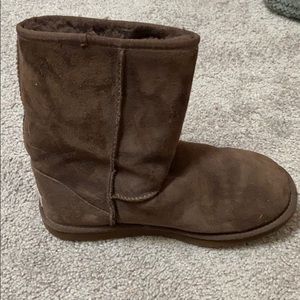 Chocolate brown UGG boots.